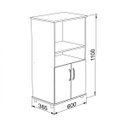 Ver imagem 3 de Armário Balcão Multiuso com 2 Portas para Forno e Micro Branco