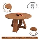 Ver imagem 2 de Mesa de Jantar 90x90cm Redonda em Mdf para Cozinhas e Salas de Estar