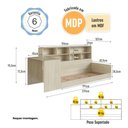 Ver imagem 3 de Cama Solteiro com Escrivaninha e Estante Infantil Juvenil Cor:Carvalho Araguaia
