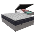 Ver imagem 1 de Cama Box Baú Casal Cinza e Colchão Airtech 150 D45 Ortobom