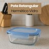 Pote Hermético Vidro Retangular 370ml Peq Marmita Microondas - 2