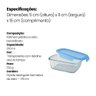 Pote Hermético Vidro Retangular 370ml Peq Marmita Microondas - 3