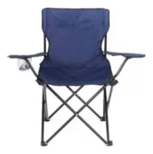 Cadeira de Praia Dobrável em Aço, Camping, Pesca com Bolsa e Porta Copo - Azul - 8