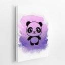 Ver imagem 2 de Panda Desenho Animais Roxo Infantil Quadro Canvas 100x70cm