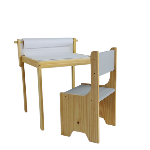 Combo Mesa Infantil + Cadeira Happy Madeira Maciça