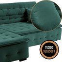 Ver mais imagens de Sofá Retrátil e Reclinável com Chaise Orlando 2.20x2.10m- Sofisticato-verde