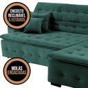Ver imagem 5 de Sofá Retrátil e Reclinável com Chaise Orlando 2.20x2.10m- Sofisticato-verde