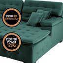 Ver imagem 4 de Sofá Retrátil e Reclinável com Chaise Orlando 2.20x2.10m- Sofisticato-verde