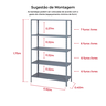 Estante Multiuso 40cm - 5 Bandejas - 22kg por Prateleira - Cinza - 2