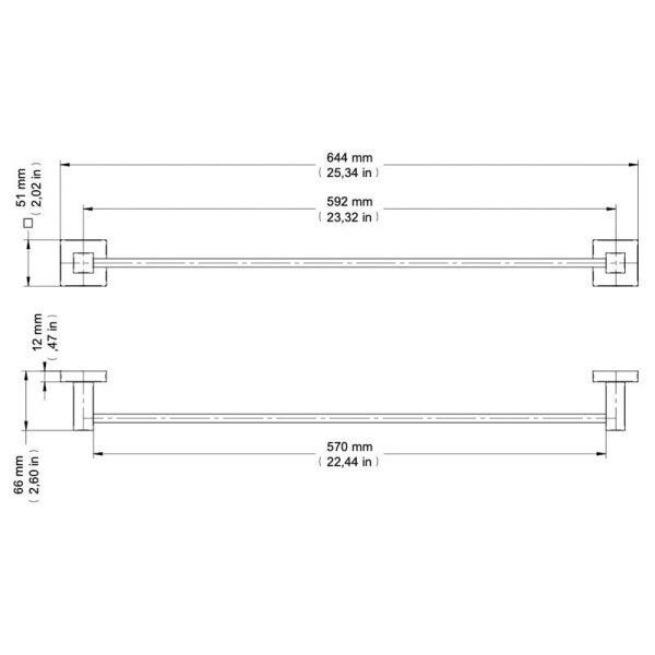 Toalheiro Barra Docol Square 387743 Ouro Polido - 3