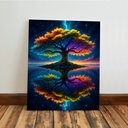 Ver imagem 6 de Kit3 Quadro Decorativo Paisagem Galaxia Planeta Space Árvore Quarto Qualidade Premium Luxo 28x20cm