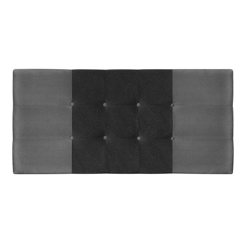Painel Estofado Mini Cooper 144 Cm para Cama Box Quarto Casal Suede Cinza/preto