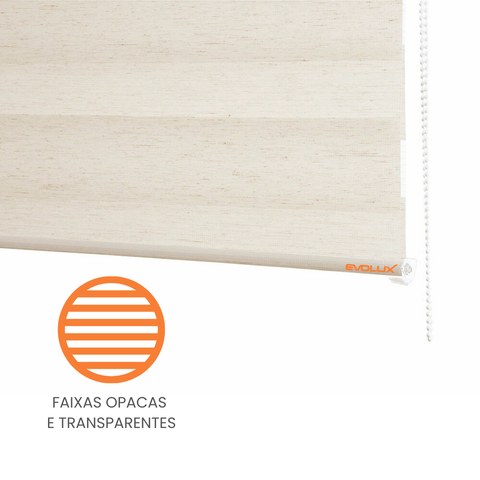 Zebra Persiana Rolo Dupla 160x160 Linho