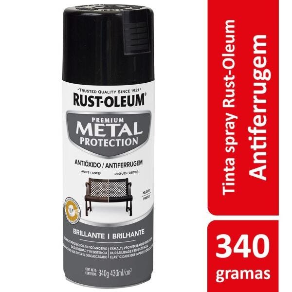 Spray Antiferrugem Preto Brilhante - Rust Oleum - 1