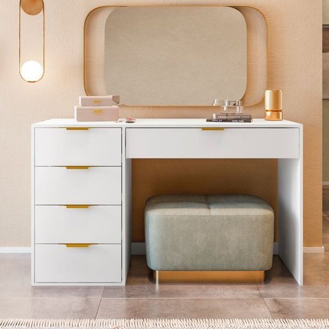 Aparador com 5 Gavetas e Porta Objetos Vita Yescasa Branco