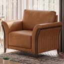 Ver imagem 2 de Poltrona Decorativa Royal Base Madeira Courino Tcs 727 Moll