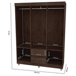 Guarda-Roupa Araplac de Solteiro 620 6 Portas e 2 Gavetas Imbuia - 1