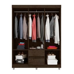 Guarda-Roupa Araplac de Solteiro 620 6 Portas e 2 Gavetas Imbuia - 4