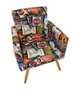 Ver imagem 3 de Poltrona Decorativa Bia Suede Coca Cola Pés Madeira Mz Decor