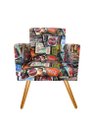 Ver imagem 2 de Poltrona Decorativa Bia Suede Coca Cola Pés Madeira Mz Decor