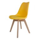 Ver imagem 2 de Kit 3 Cadeiras para Sala de Jantar Saarinen Wood Tiffany - Amarela