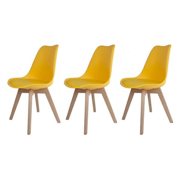 Kit 3 Cadeiras para Sala de Jantar Saarinen Wood Tiffany - Amarela Menor preço em Kit 3 Cadeiras para Sala de Jantar Saarinen Wood Tiffany - Amarela