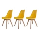 Ver imagem 1 de Kit 3 Cadeiras para Sala de Jantar Saarinen Wood Tiffany - Amarela