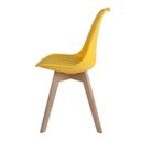 Ver imagem 4 de Kit 3 Cadeiras para Sala de Jantar Saarinen Wood Tiffany - Amarela