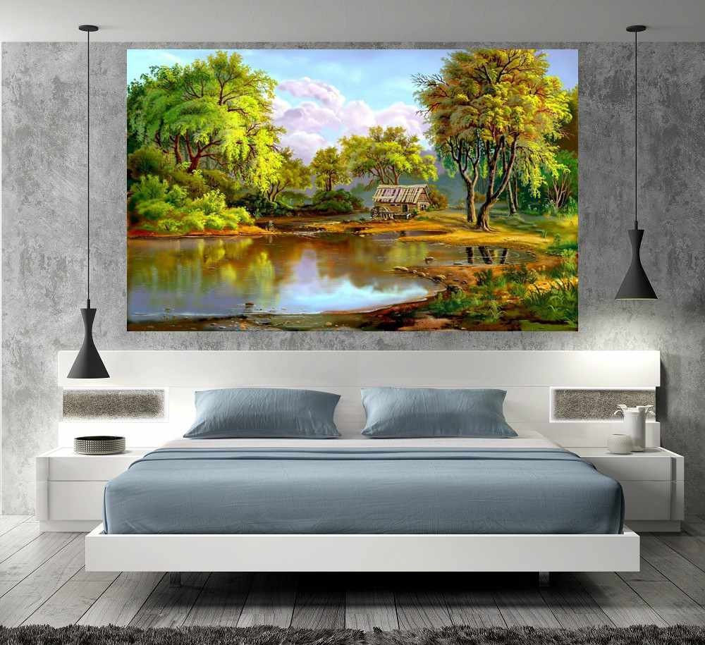 Quadro Pintura Paisagem Óleo Sobre Tela 3007: 70cm (A) x 110cm (L) - 5