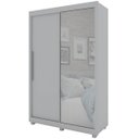 Ver imagem 2 de Guarda-Roupa Solteiro Gelius Royale 2 Portas com Espelho Branco