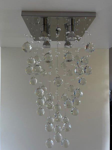 Lustre de cristal para sala de jantar estar com 04 lâmpadas - 4