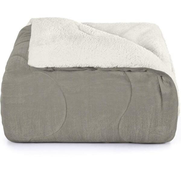 Edredom Casal, Hedrons, Sherpa, 2,20 x 2,40, Taupe - 1