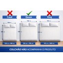 Ver mais imagens de Cama Estofada Queensiena 1.60m Moderna em Linho Base Baixa Design Minimalista Off White