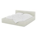 Ver imagem 6 de Cama Estofada Queensiena 1.60m Moderna em Linho Base Baixa Design Minimalista Off White