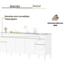 Ver imagem 2 de Balcão Natal 5 Portas 2 Gavetas MDF-MDP 196cm Branco Milani Movelaria