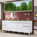 Ver imagem 3 de Balcão Natal 5 Portas 2 Gavetas MDF-MDP 196cm Branco Milani Movelaria