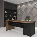 Ver imagem 2 de Mesa Tamburato com Gavetas Ii Le - Charuto/preto 6107