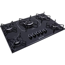 Cooktop Atlas Agile Up Glass, Tripla Chama, Superautomático - 5 Bocas - 1 Cooktop Atlas Agile Up Glass, Tripla Chama, Superautomático - 5 Bocas - 1