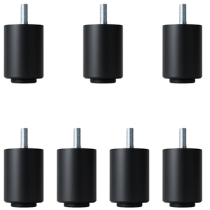 Mbox Pé de Cama Box 7 Unidades Pretas de 4 Cm Madeira