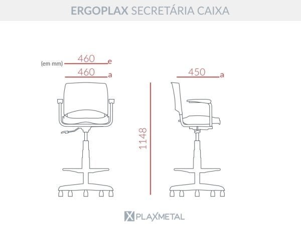 Cadeira Caixa Ergoplax+ com Braço Azul - 4