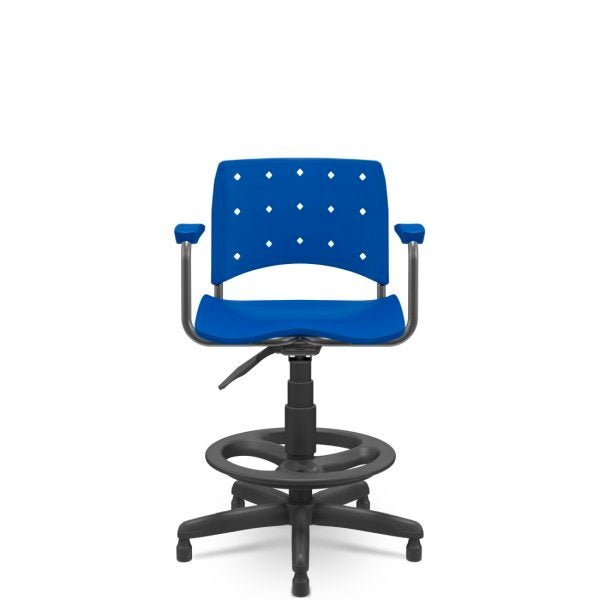 Cadeira Caixa Ergoplax+ com Braço Azul - 1
