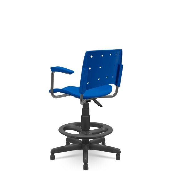 Cadeira Caixa Ergoplax+ com Braço Azul - 3