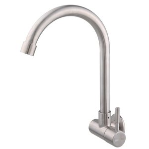 TORNEIRA DE PAREDE CINZA ESCOVADO 1/4 DE VOLTA