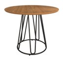 Ver imagem 1 de Mesa para Sala de Jantar Redonda 90cm MDF Ômega Marrom/Preto Fosco/Proa