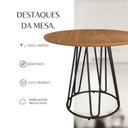 Ver mais imagens de Mesa para Sala de Jantar Redonda 90cm MDF Ômega Marrom/Preto Fosco/Proa