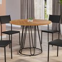 Ver imagem 2 de Mesa para Sala de Jantar Redonda 90cm MDF Ômega Marrom/Preto Fosco/Proa