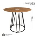 Ver imagem 3 de Mesa para Sala de Jantar Redonda 90cm MDF Ômega Marrom/Preto Fosco/Proa
