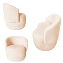 Ver imagem 2 de Kit Namoradeira + 2 Poltronas Decorativa Beatriz Orgânica Couro Bege