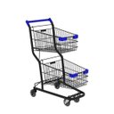 Ver imagem 1 de Carrinho de Compras Duplo 90l em Aço Aramado Reforçado Preto