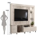 Ver imagem 3 de Estante Home Theater 1 Porta 2 Gavetas com Led Le Mans - Calacata/off White